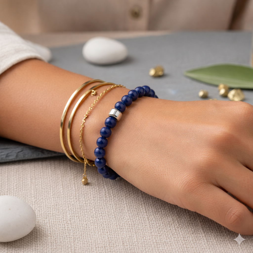 Damen Armband Lapislazuli 6 mm Heide Heinzendorff by DAVUTA