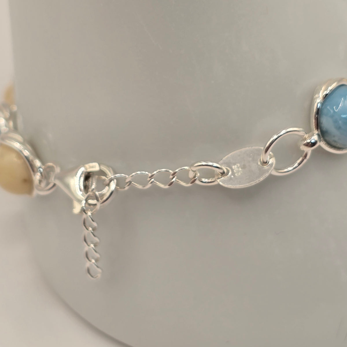 Damen Armband Larimar Bernstein Silber Detail 2