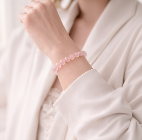 Damen Armband Modell Rosenquarz 8 mm by DAVUTA