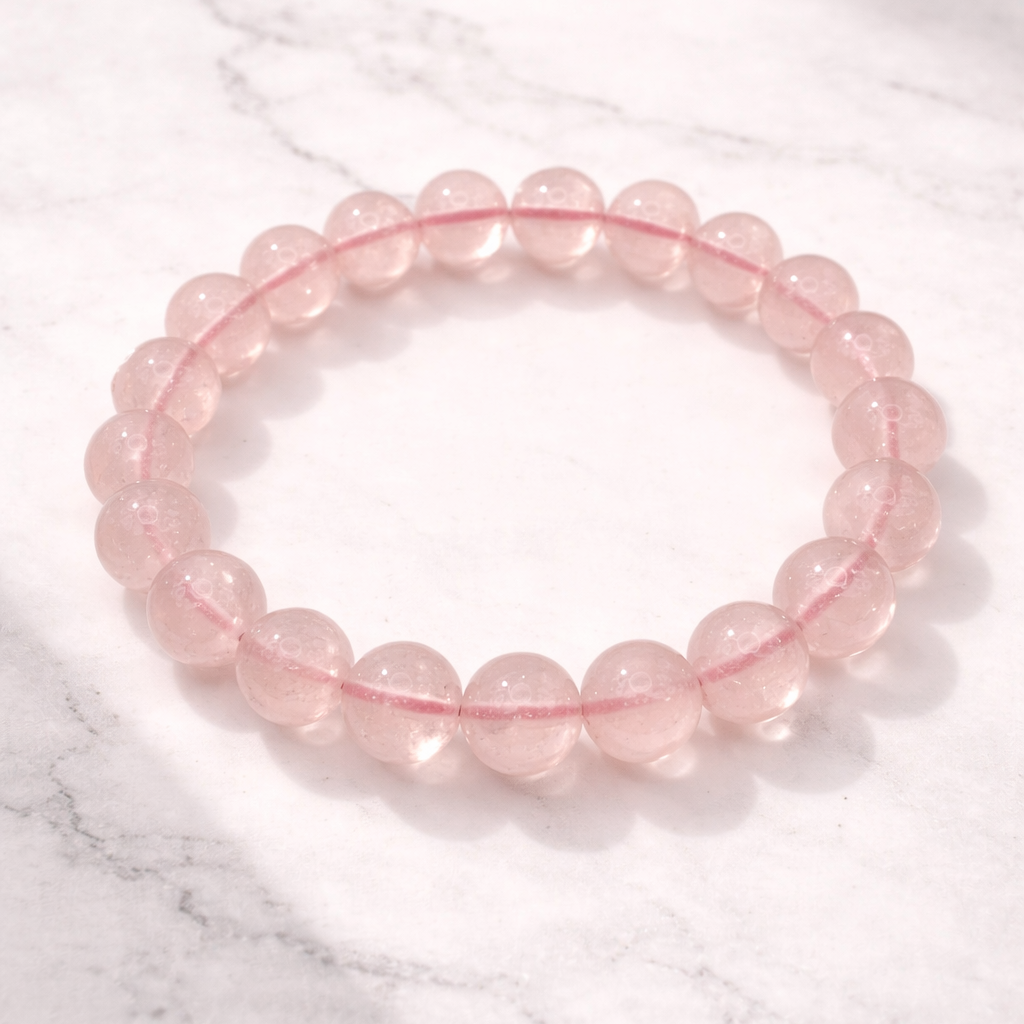 Damen Armband Rosenquarz 8 mm by DAVUTA