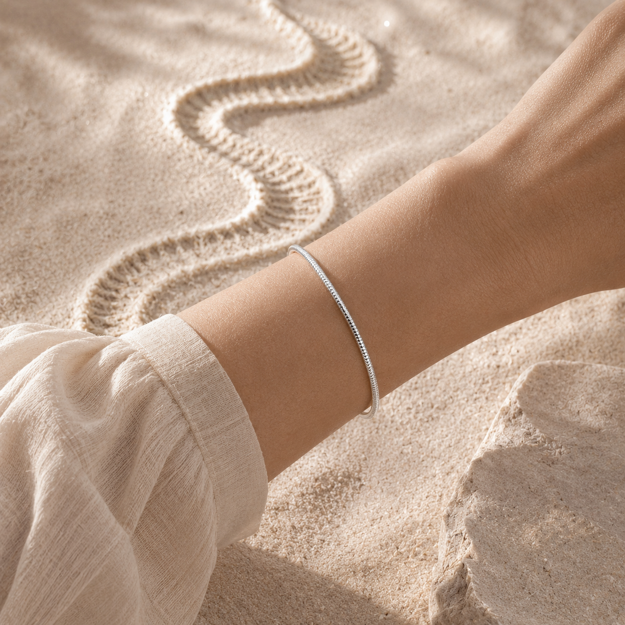 Damen Armband Schlangenkette Silber y DAVUTA