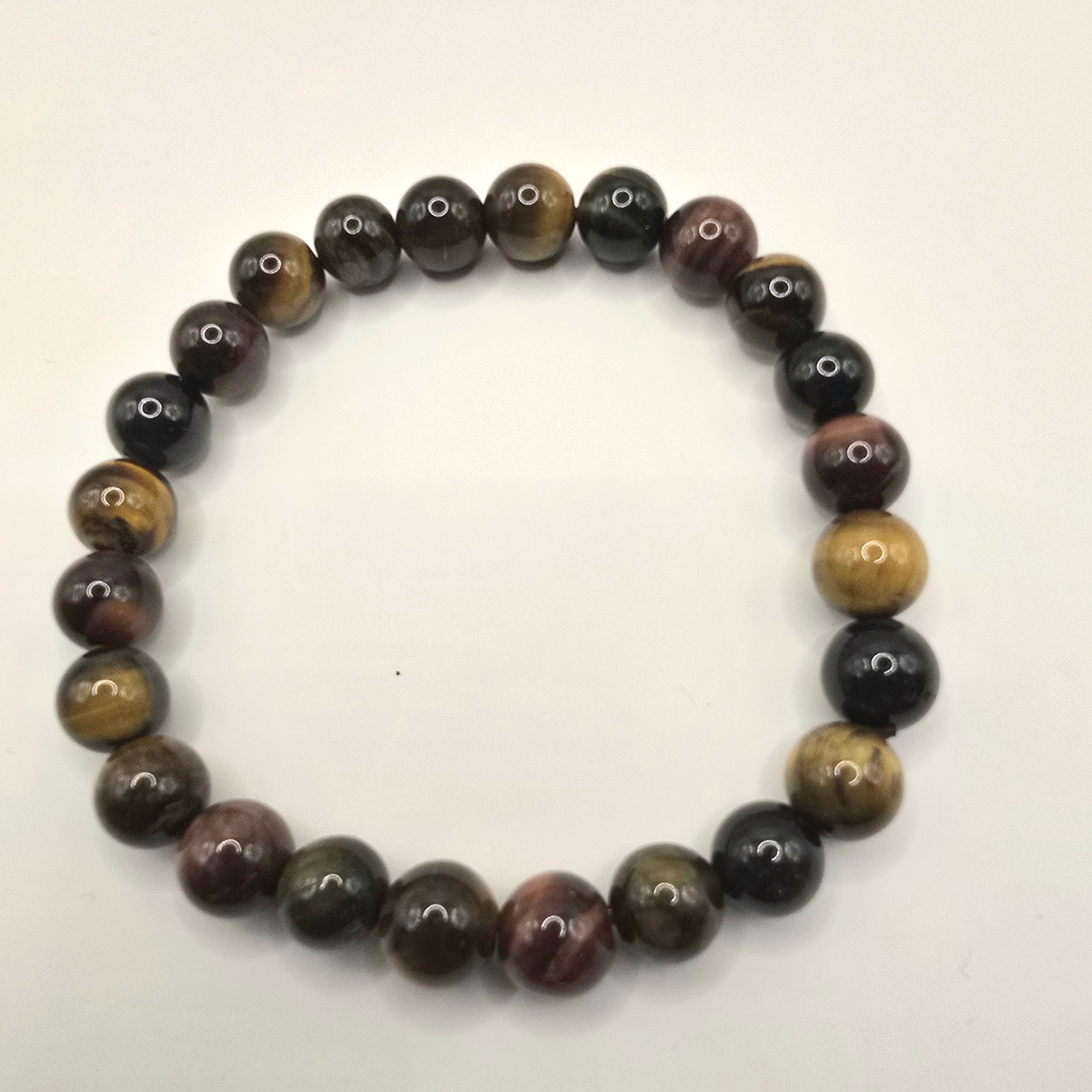 Damen Armband Tigerauge 8 mm Elastisch clean by DAVUTA