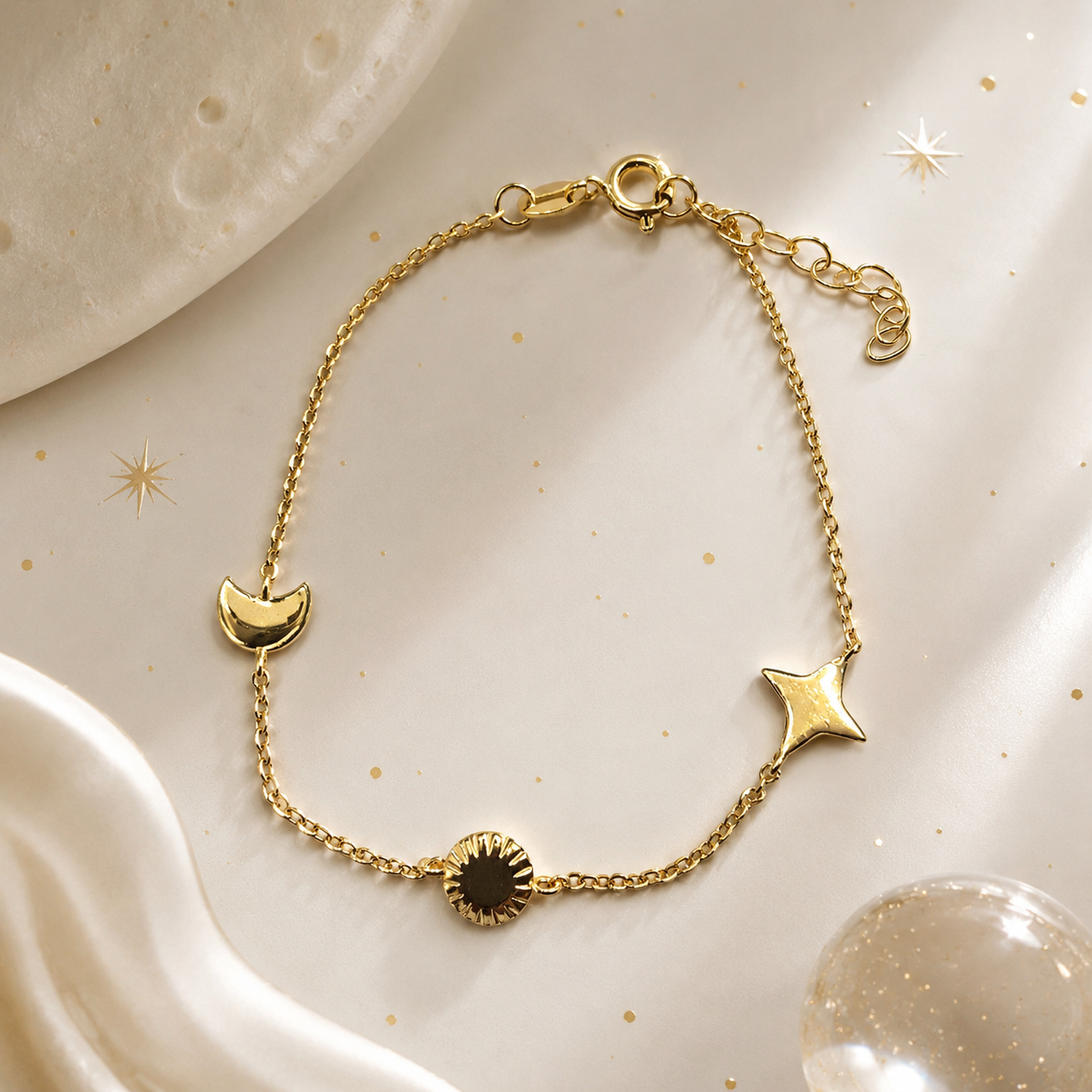 Damen Armband Universo gold liegend by DAVUTA
