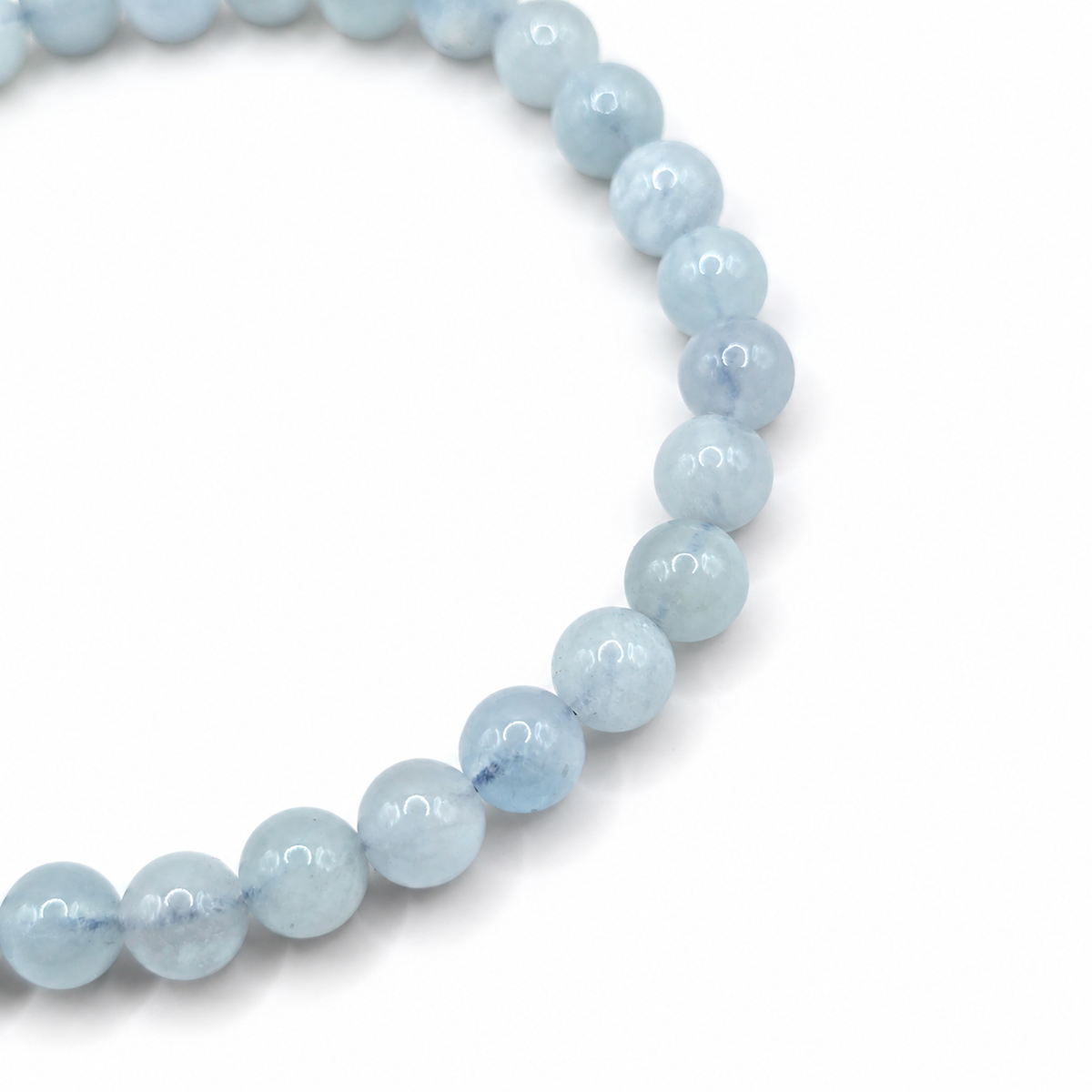 Damen Armband elastisch Aquamarin 6mm DAVUTA Detail