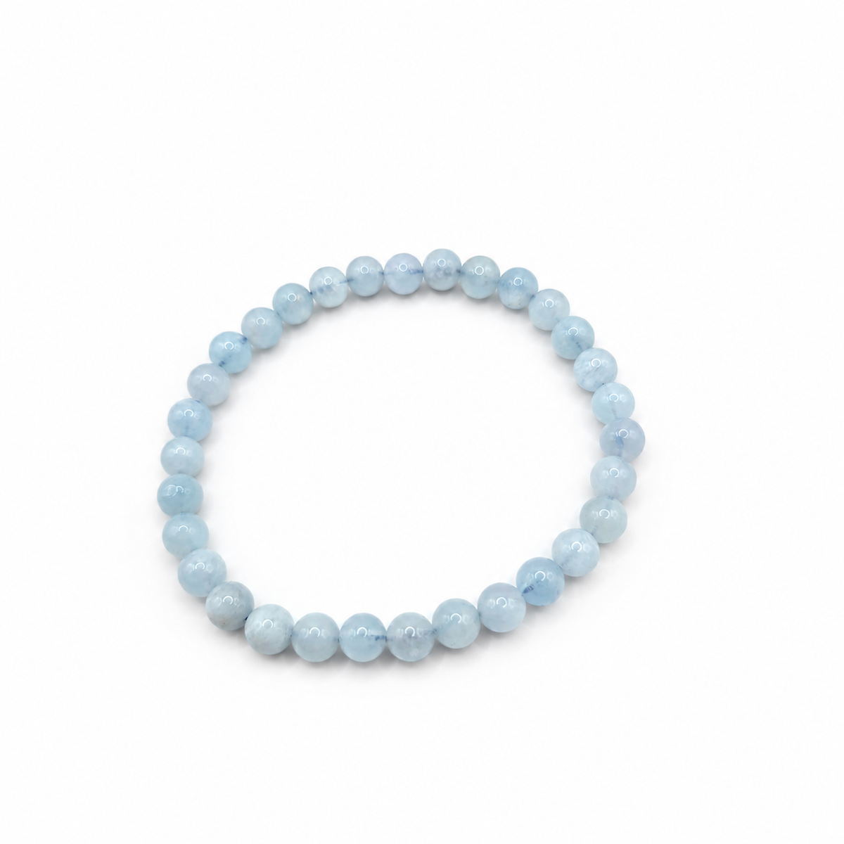 Damen Armband elastisch Aquamarin 6mm DAVUTA clean