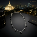 Damen Collier Kette Navette Silber Zirkonia DAVUTA