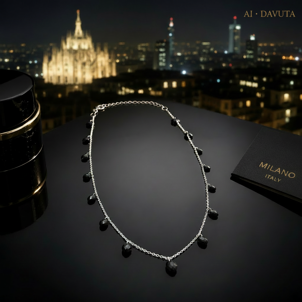 Damen Collier Kette Navette Silber Zirkonia DAVUTA