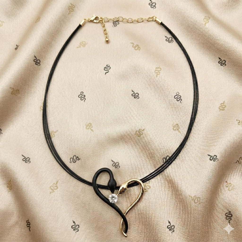 Damen Collier mit Schlangenherz Modeshmuck by DAVUTA
