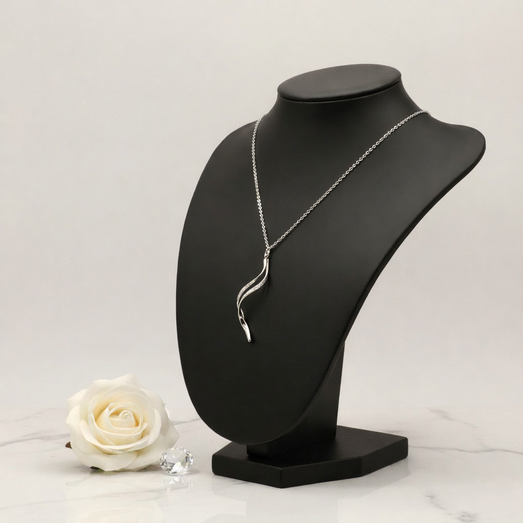 Damen Kette mit Anhänger Schlangenwellle in silber by DAVUTA