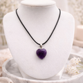 Damen Kette Amethyst Herz an Band by DAVUTA