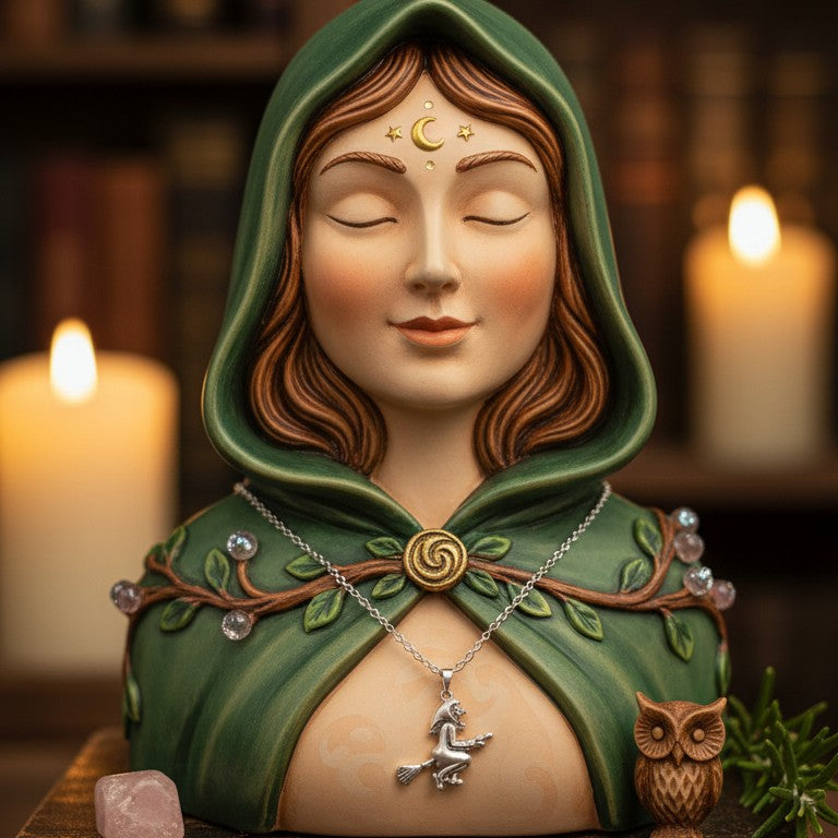 Damen Kette Hexe Anhänger Silber DAVUTA Spirit Jewellery