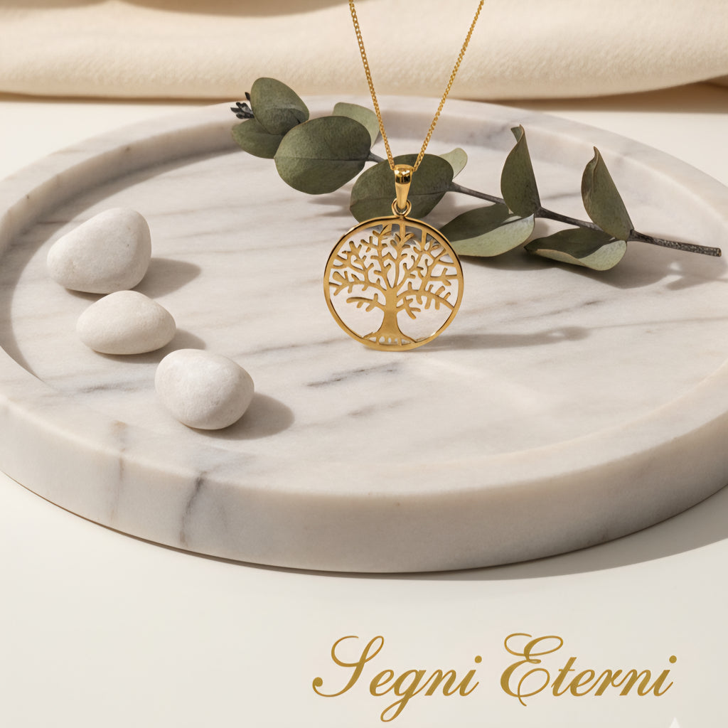 Kette Damen Baum des Lebens Silber vergoldet Davuta