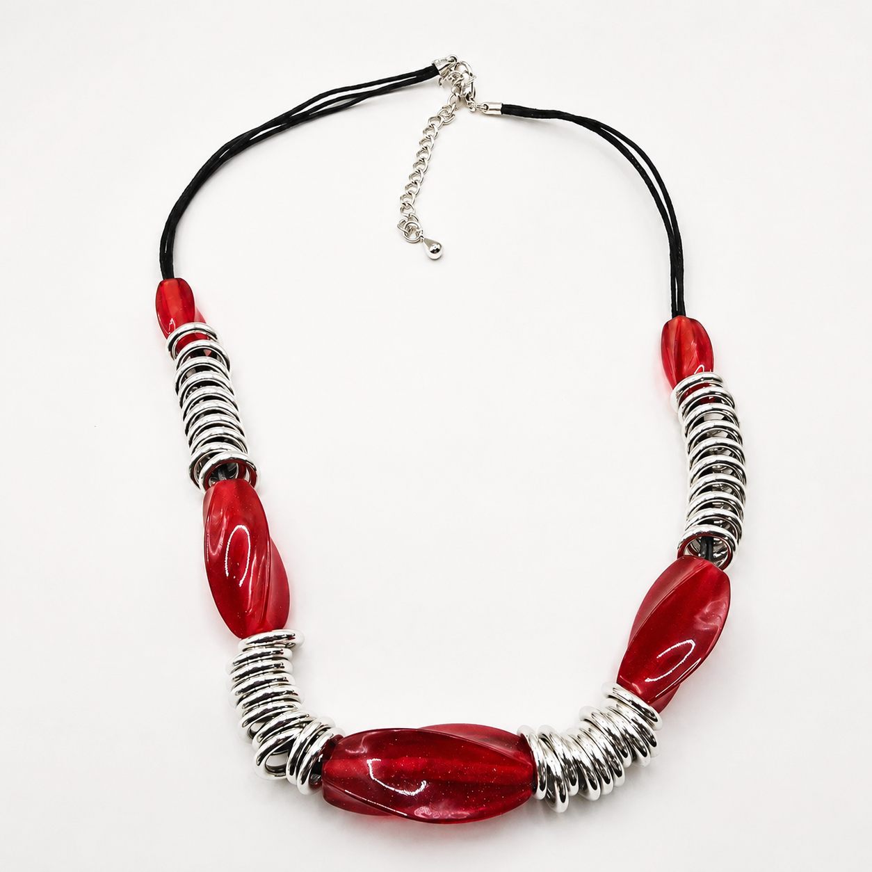 Damen Kette CollierStoffband mit Schmuckelementen clean by DAVUTA