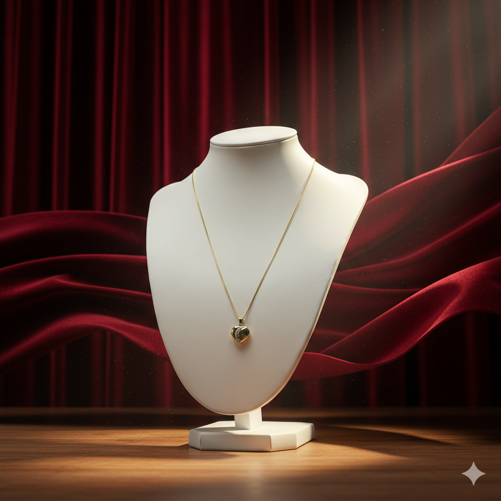 Damen Kette Herz Gold auf Büste DAVUTA Spirit Jewellery