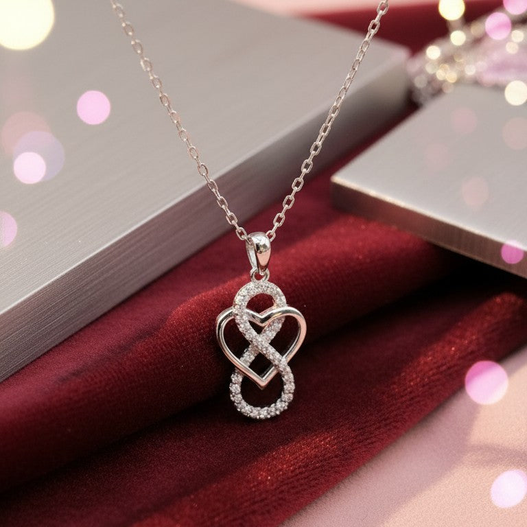 Davuta Kette Anhänger Herz im Infinity mit Zirkonia in Silber
