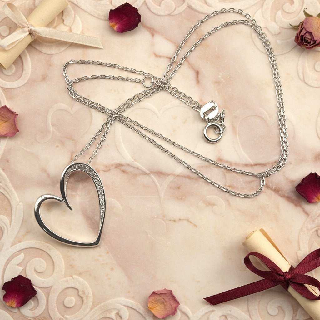 Damen Kette Herz / Cuore Lucente / 925er Silber / Zirkonia / zarte und feminin