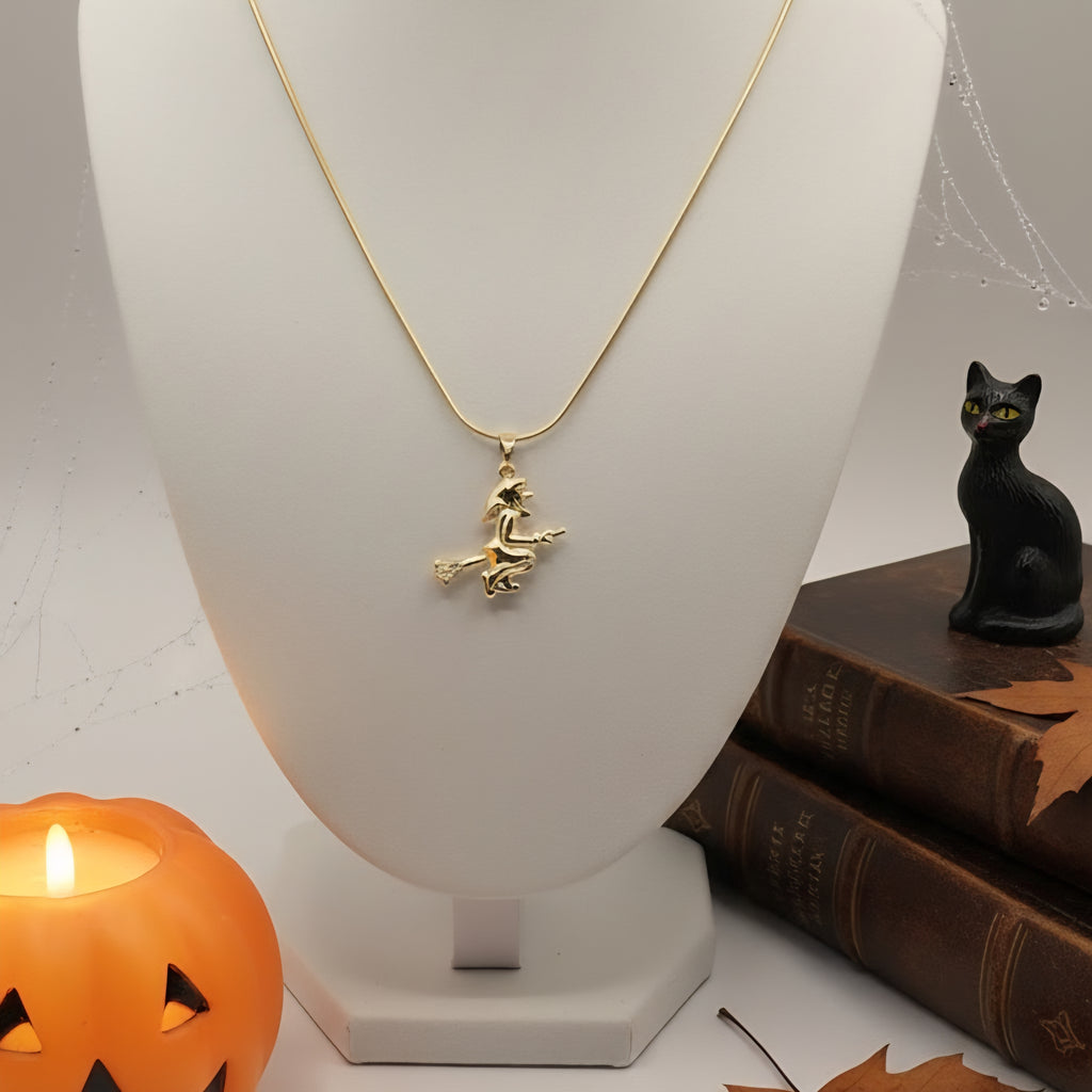 Damen Kette Hexe in 333er Gold