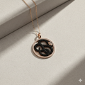 Damen Kette Schlange schwarzer Zirkonia Rosegold Vinczena by DAVUTA