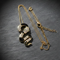 Damen Kette Schlange Vergoldet mit schwarzer Emaille und Zirkonia Vinczenza by DAVUTA