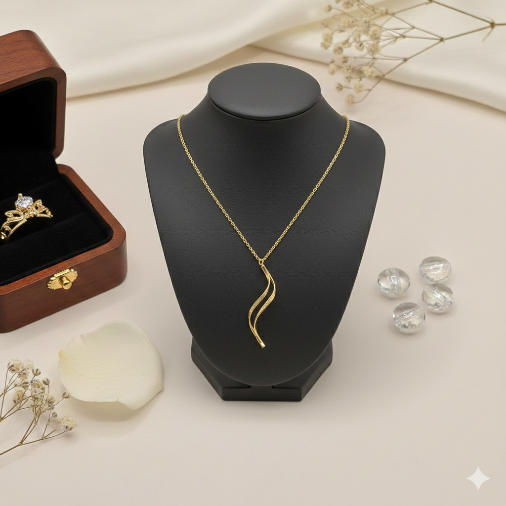 Damen Kette Schlangen Welle silber vergoldet by DAVUTA