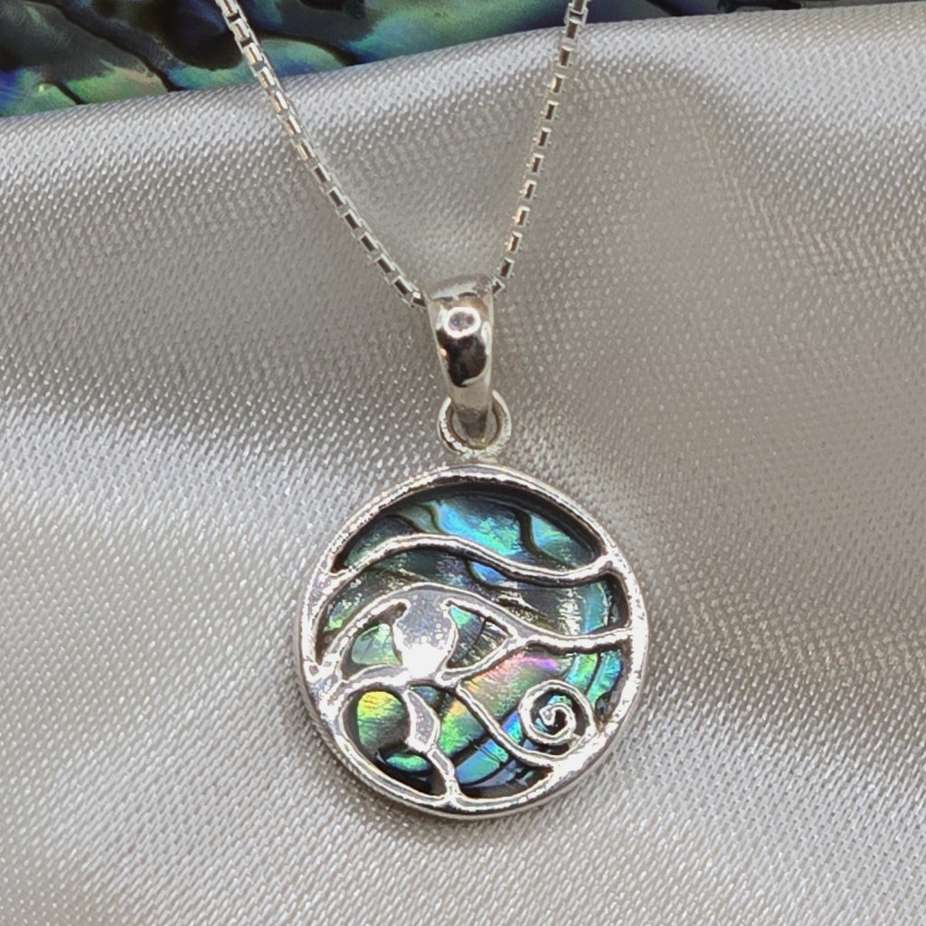 Auge des Horus Damenkette mit Anhänger Silber und Abalone