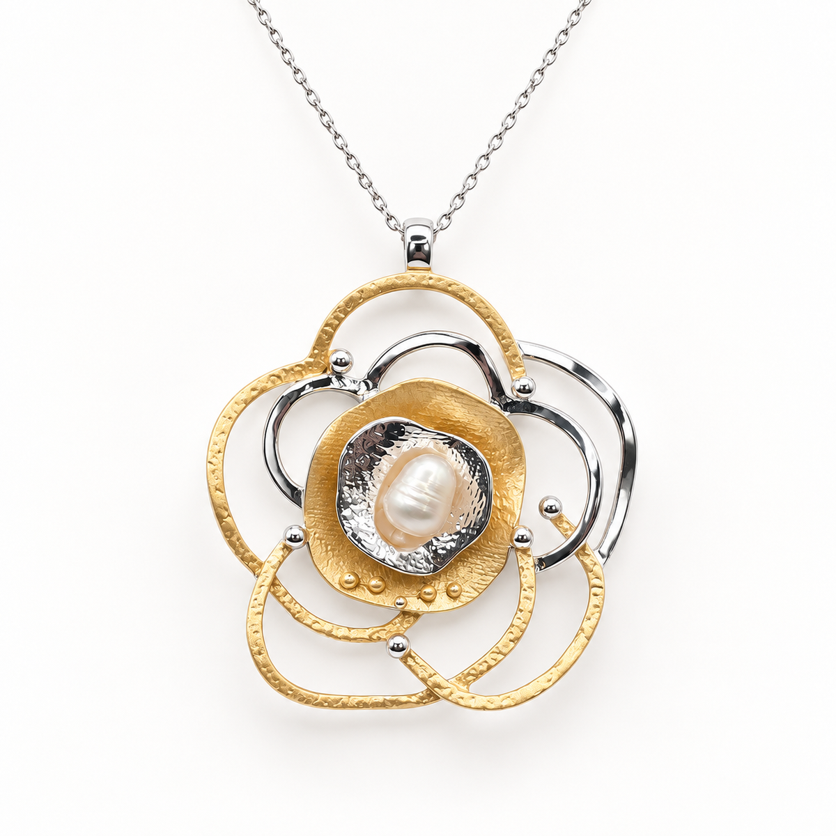 Damen Kette mit Anhänger Blume DAVUTA Detail