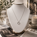 Damen Kette mit Anhänger Collier Kleeblatt silber Zirkonia by DAVUTA