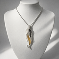 Damen Kette mit Anhänger Edelstahl versilbert by DAVUTA