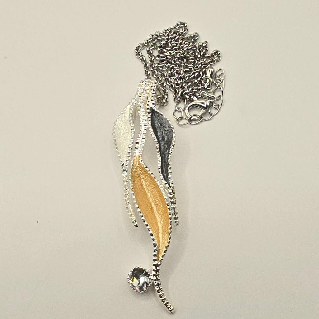 Damen Kette mit Anhänger Edelstahl versilbert clean
