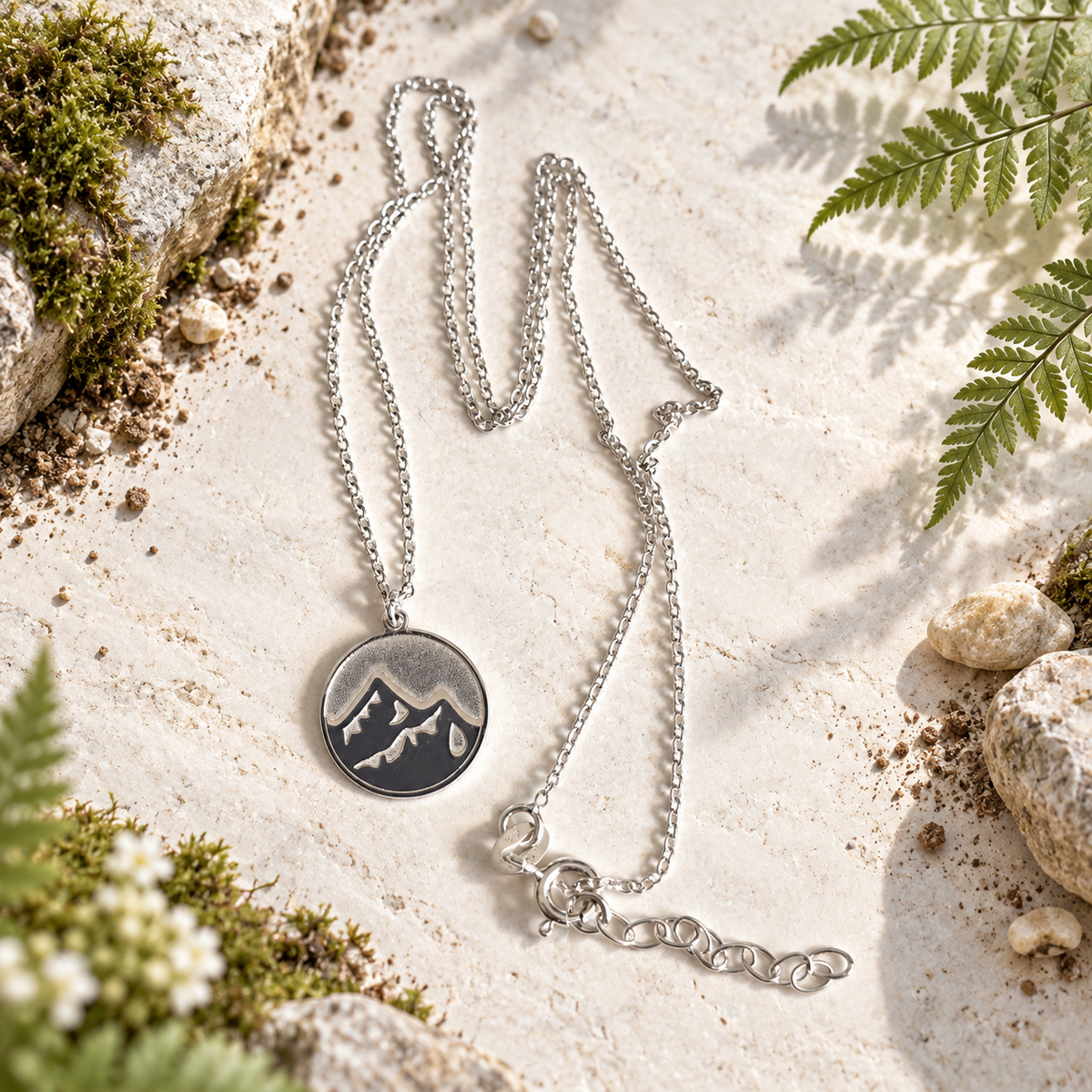 Damen Kette mit Anhänger Element Erde Silber DAVUTA
