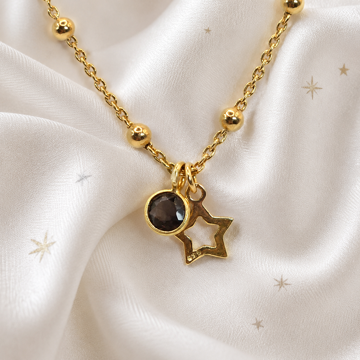 Damen Kette mit Anhänger Stern Silber vergoldet by DAVUTA