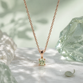 Damen Kette mit Anhänger grüner Zirkonia Rosevergoldet by DAVUTA