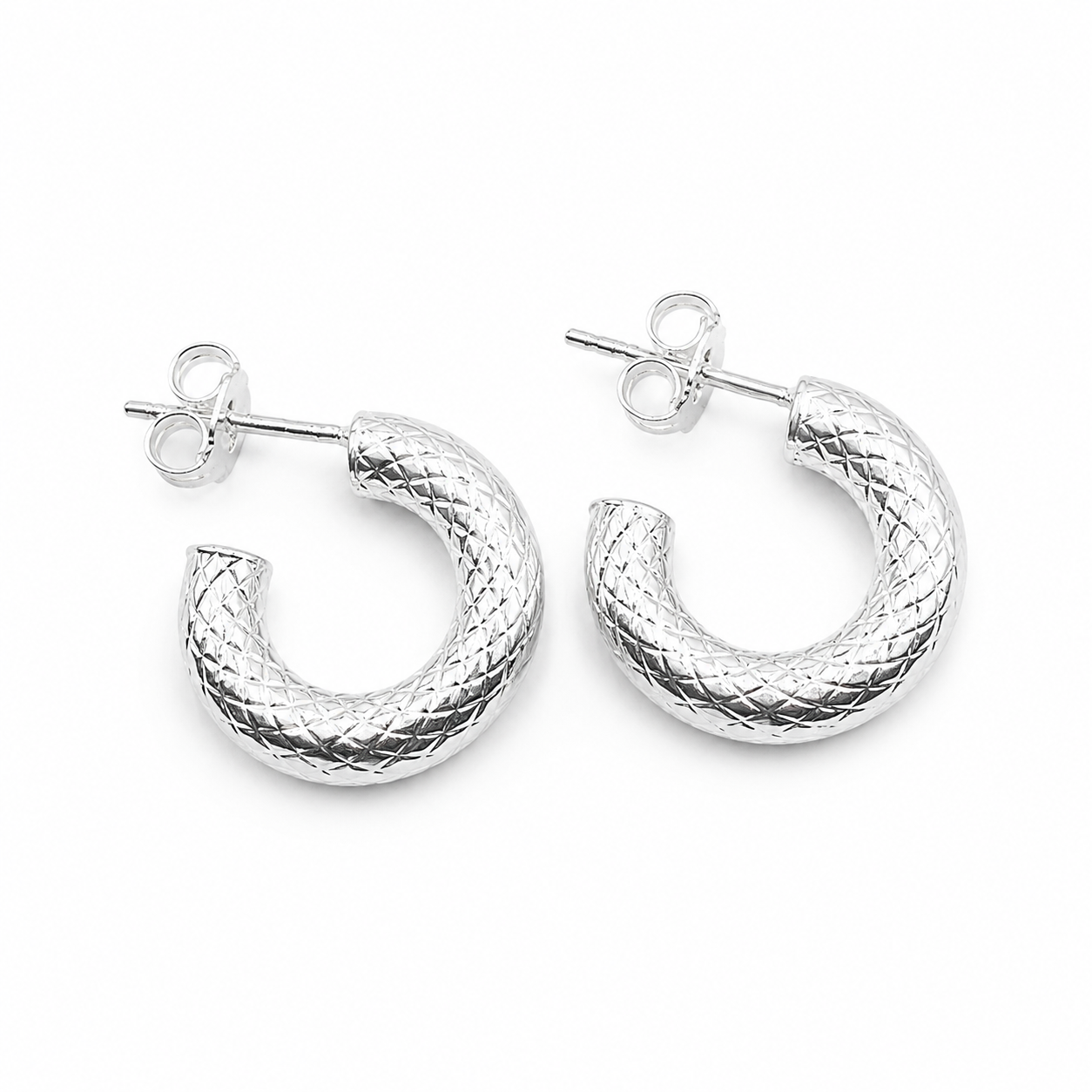 Damen Ohrring Creole 925er Silber Schlangenoptik clean by DAVUTA