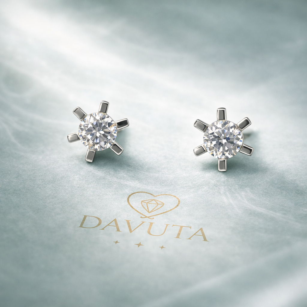 Damen Ohrring Stecker Silber Zirkoniastein by DAVUTA