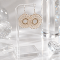 Damen Ohrringe Mandala Silber Glas Perlen weiß by DAVUTA