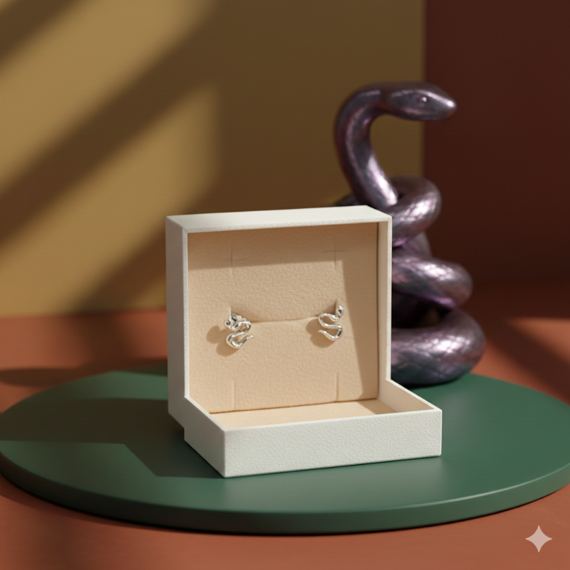 Damen Ohrringe Schlange in Silber by DAVUTA