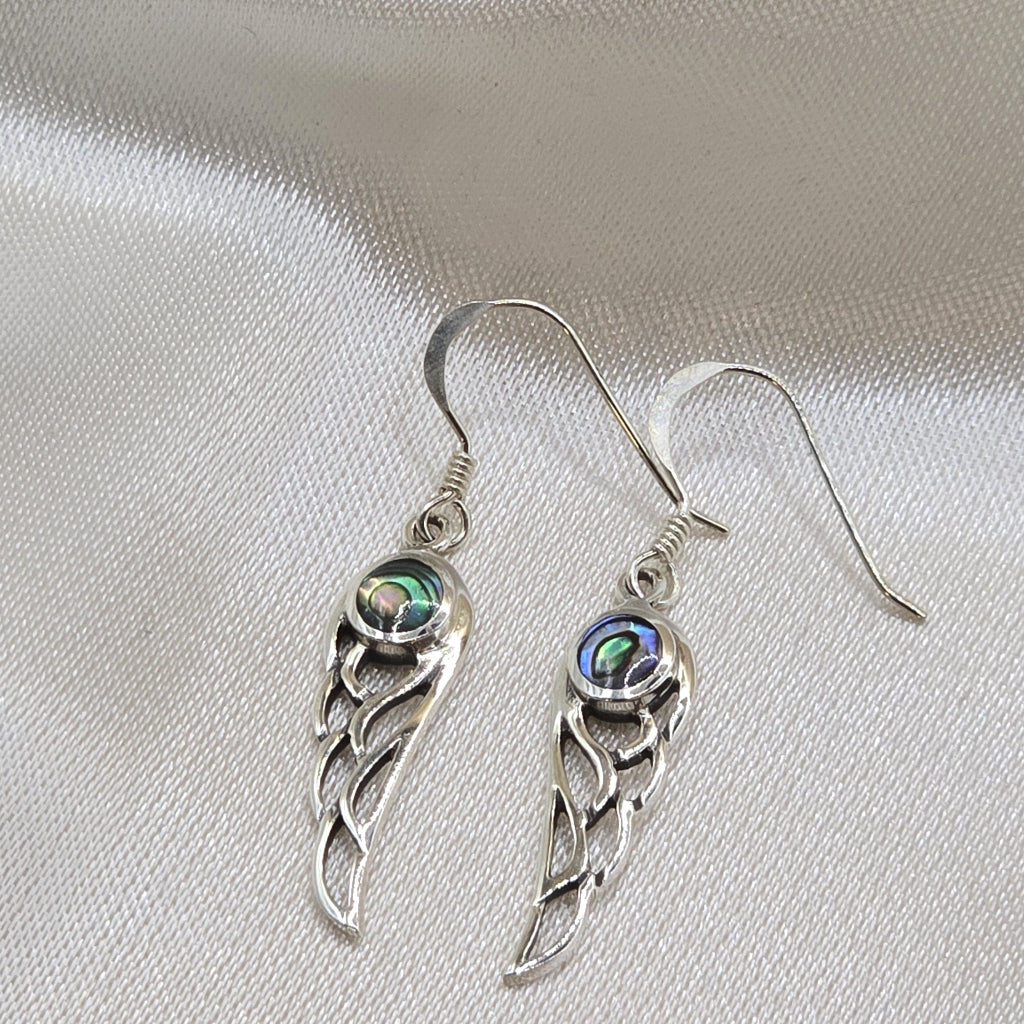 Damen Ohrringe Silber Engelsflügel mit Abalone DAVUTA Spirit Jewellery