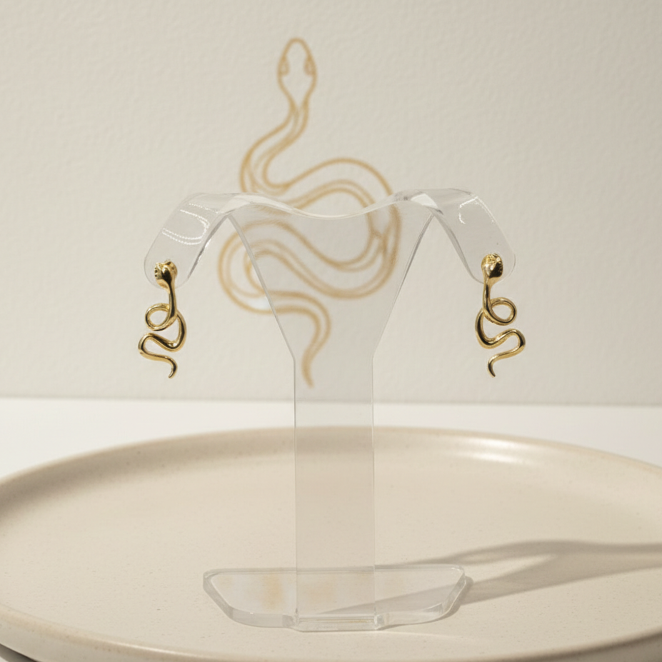 Damen Ohrringe Schlange Silber vergoldet by DAVTA