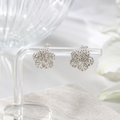 Damen Ohrstecker Blume 3-D Silber DAVUTA