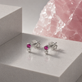 Damen Ohrstecker Ohrringe silber mit rosa_weiß Zirkonia by DAVUTA