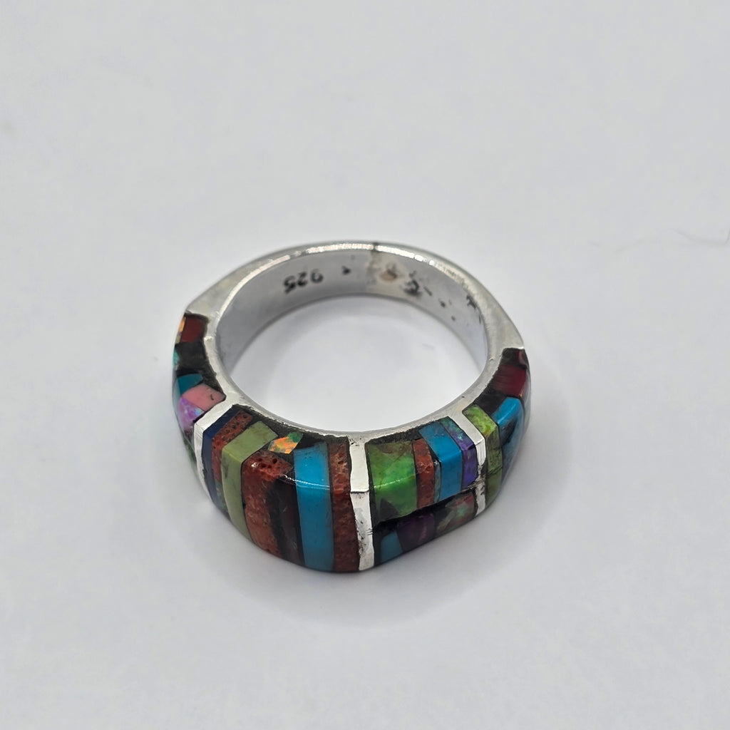 Damen Ring Edelsteinmix Unikat Silber Statement clean 4