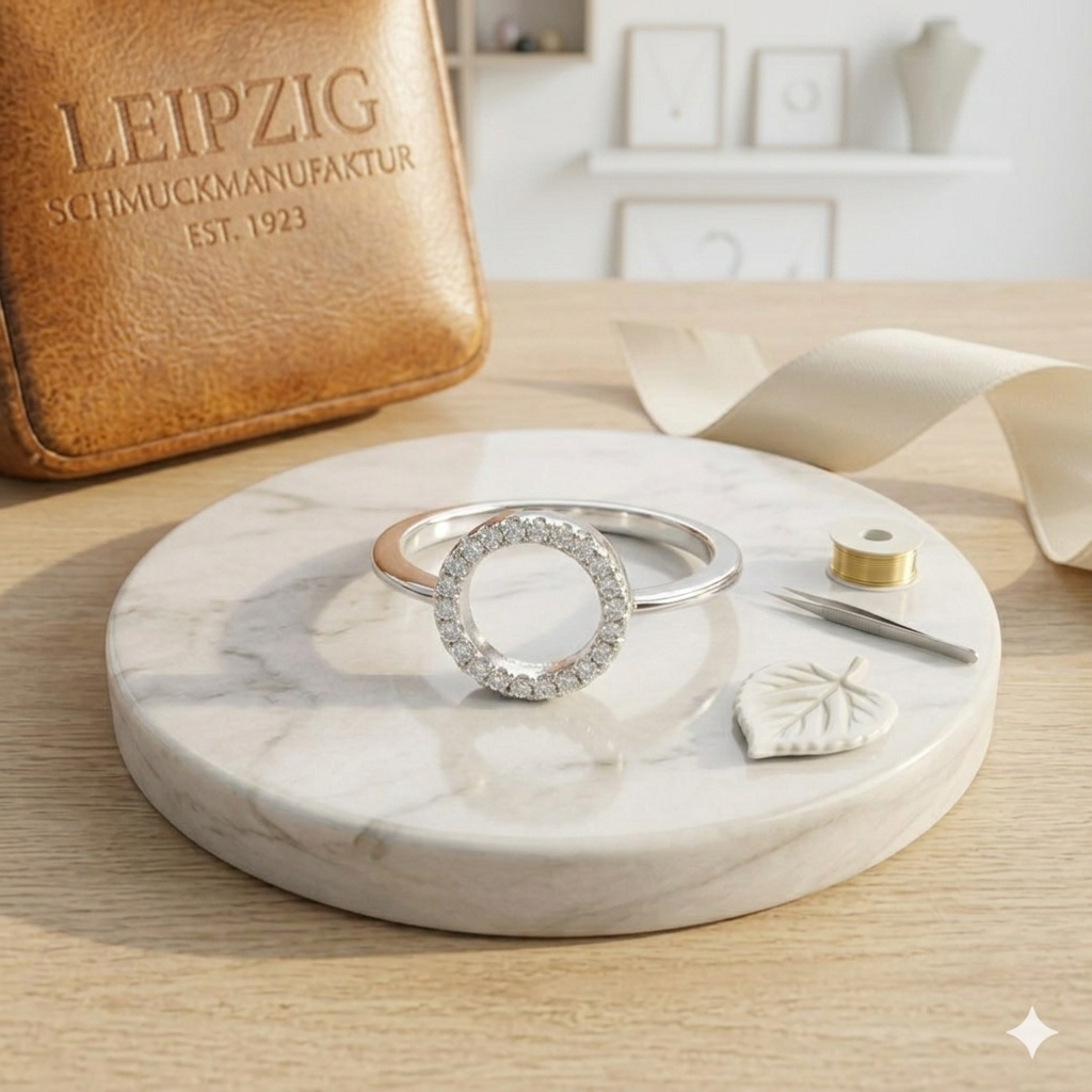 Damen Ring Kreis Silber mit Zirkonia_2 by DAVUTA