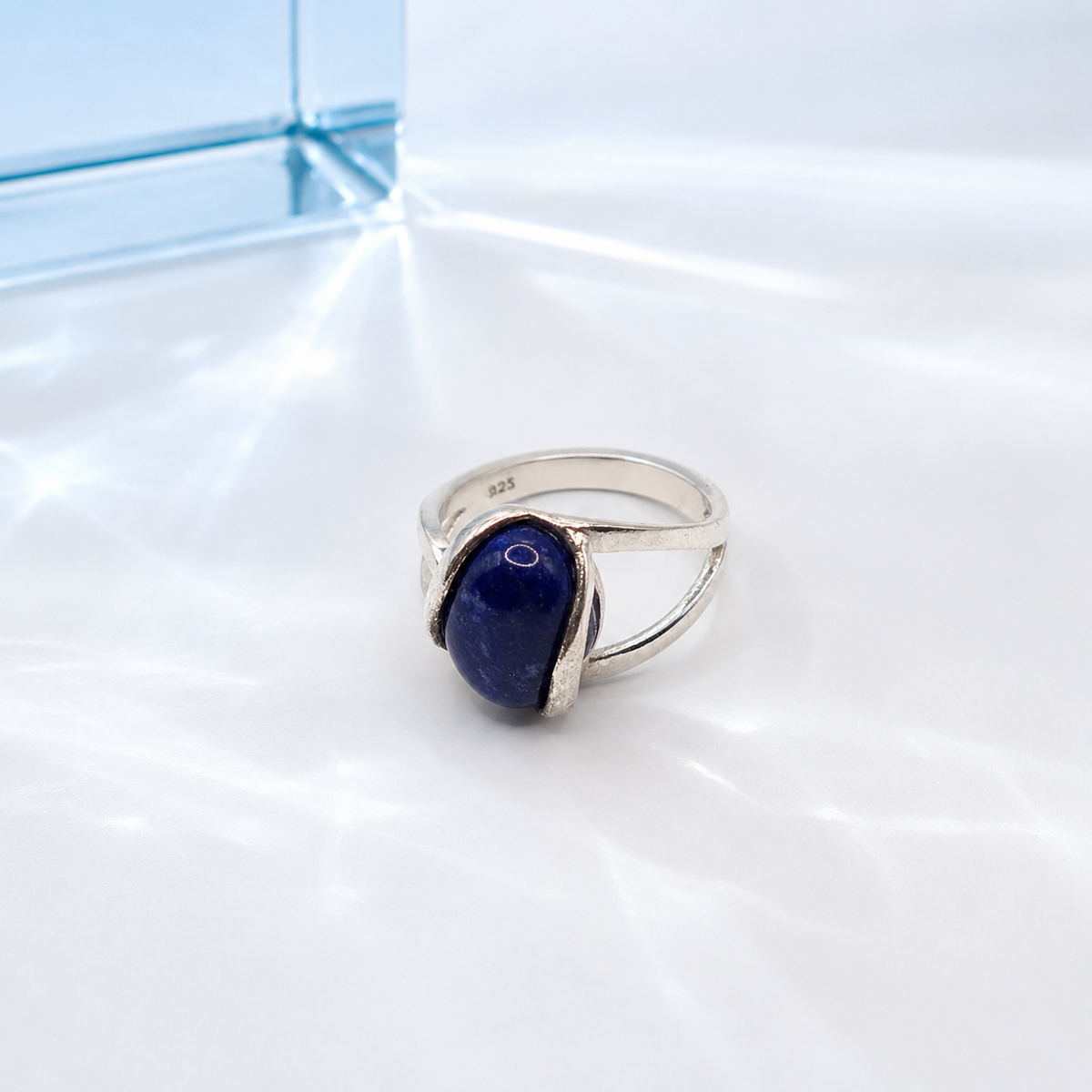 Damen Ring Lapislazuli silber verstellbar by DAVUTA