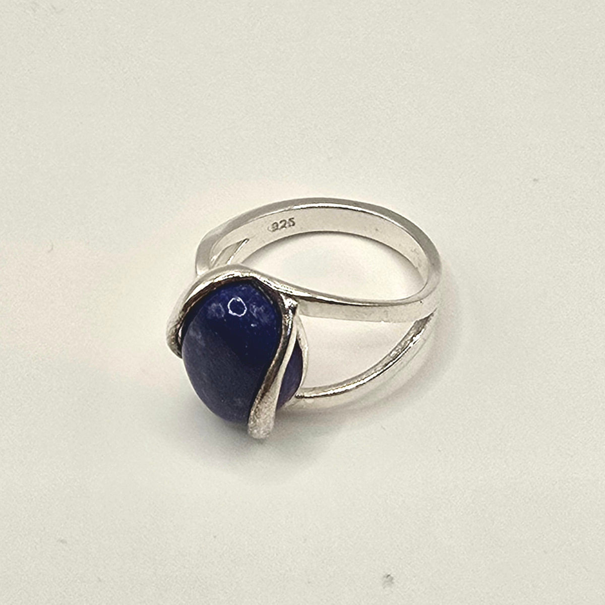 Damen Ring Lapislazuli silber verstellbar clean