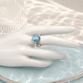 Damen Ring Larimar Silber verstellbar an Büste by DAVUTA