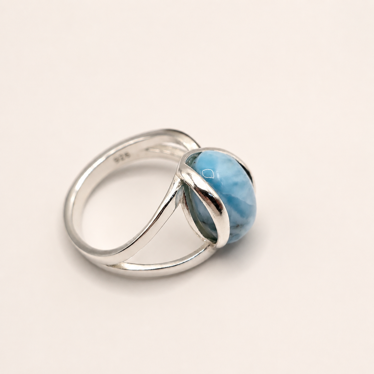 Damen Ring Larimar Silber verstellbar clean 