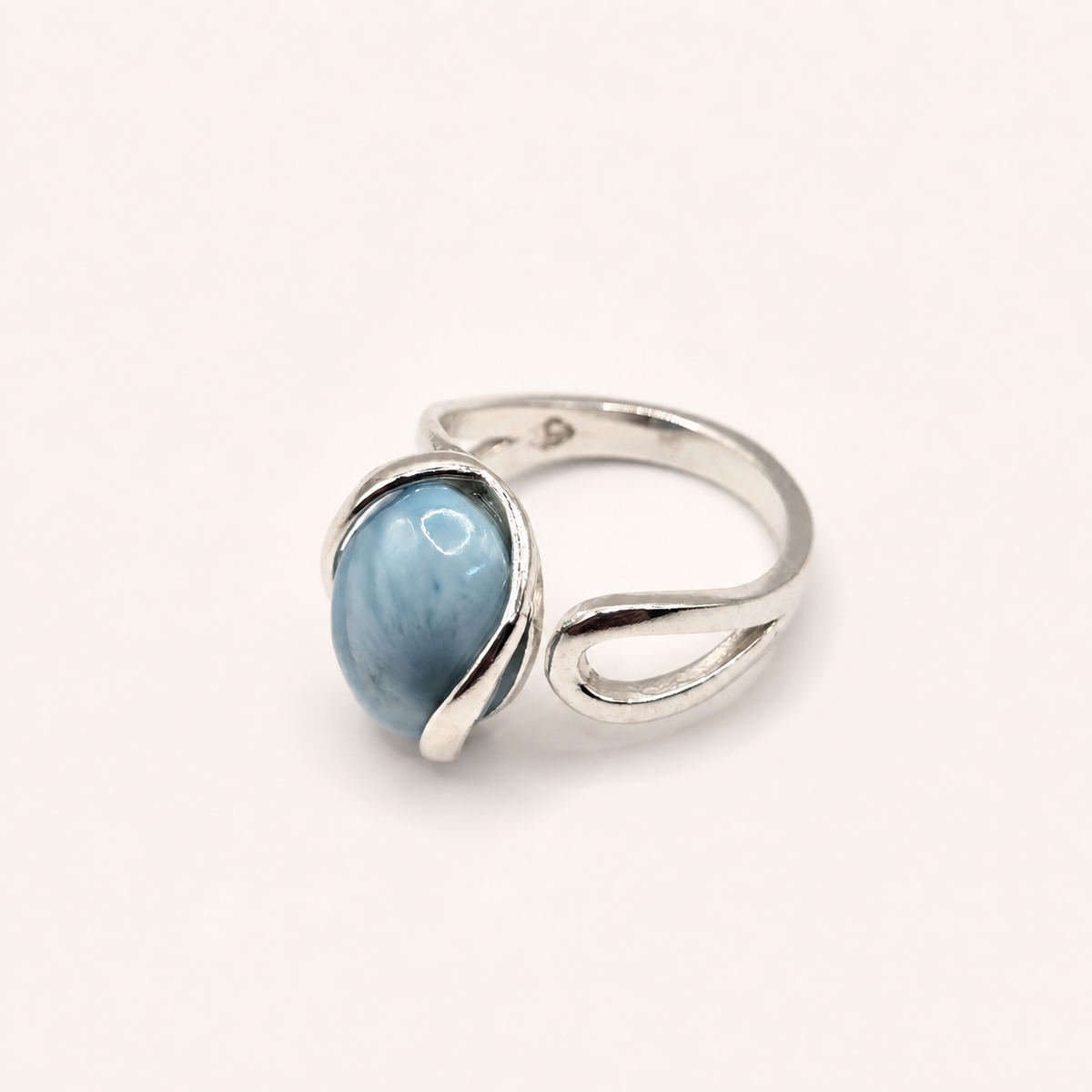 Damen Ring Larimar Silber verstellbar clean 2 by DAVUTA