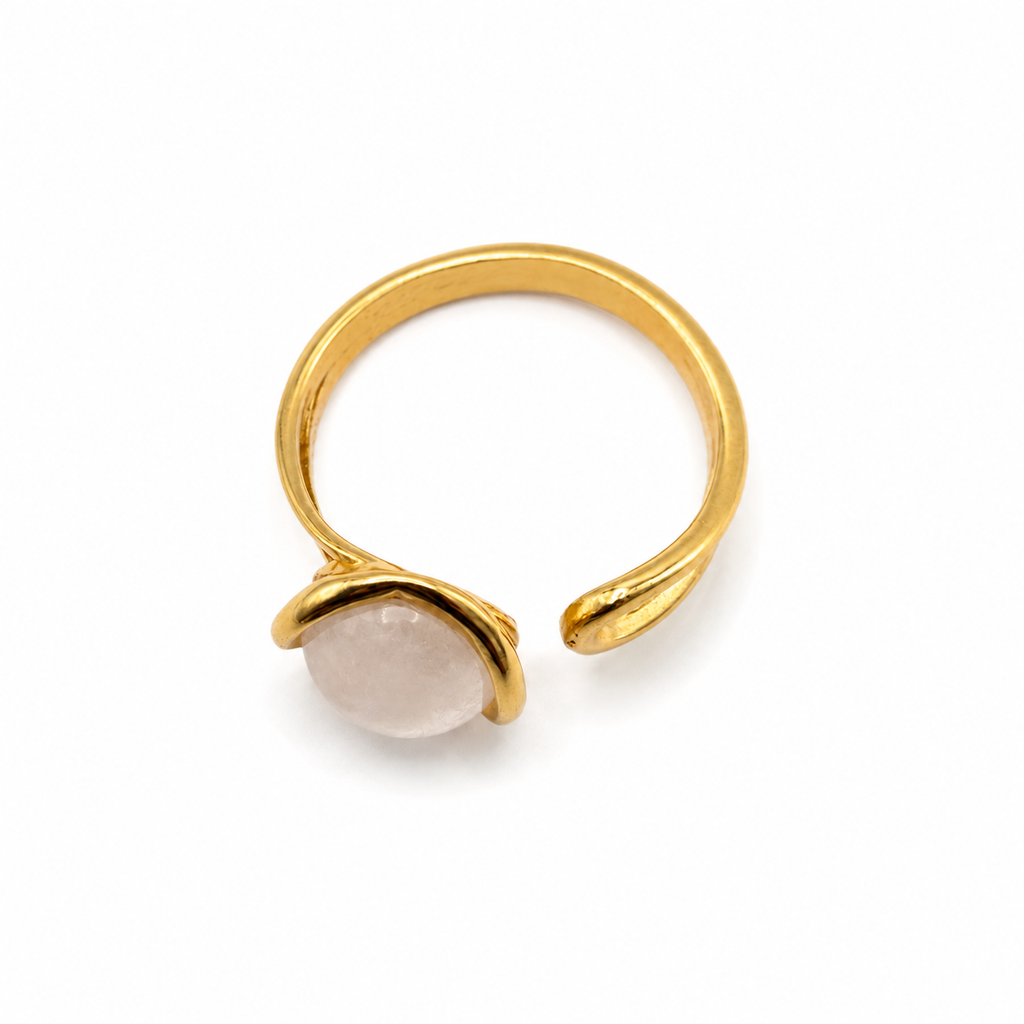 Damen Ring Mondstein Silber vergoldet clean 1