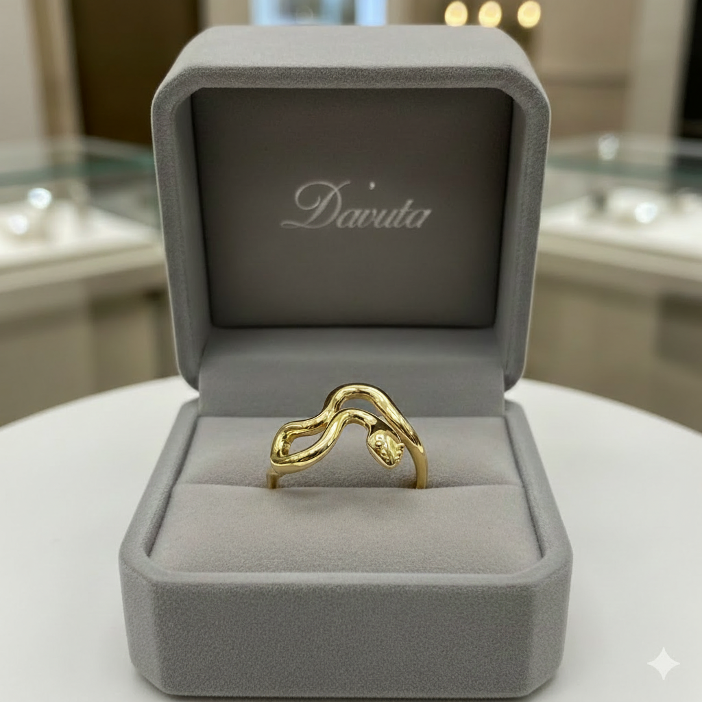 Damen Ring Schlange Silber vergoldet by DAVUTA