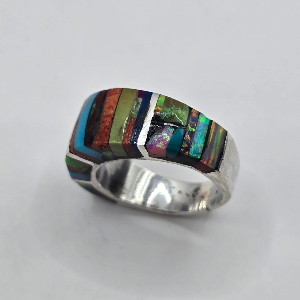 Damen Ring Silber Edelsteinmix Unikat DAVUTA stehend